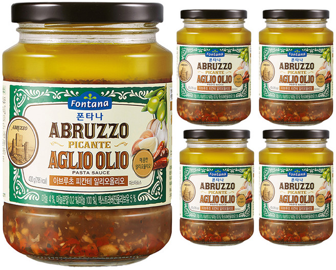 폰타나 아브루초 피칸테 알리오올리오 파스타소스, 430g, 5개