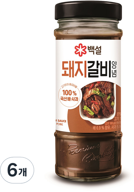 백설 돼지갈비양념, 500g, 6개