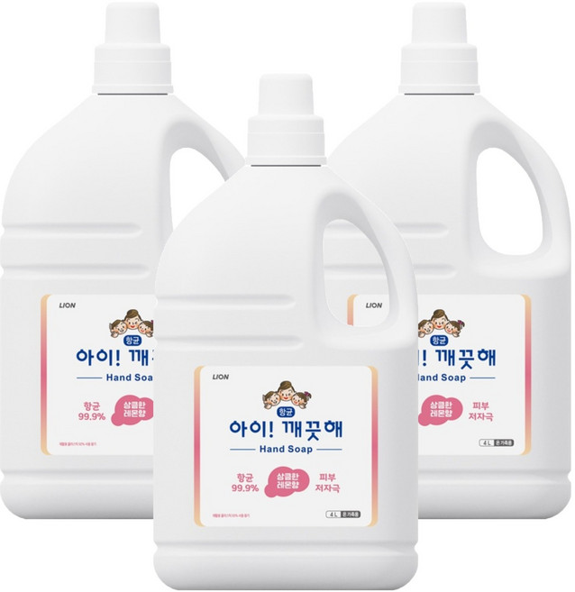 LION 獅王 趣淨 洗手慕斯 清新檸檬香, 4L, 3瓶