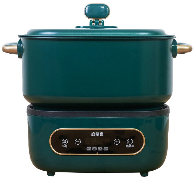 Cozii 廚膳寶 溫控多功能不沾料理鍋 經典綠, 普通型, C1880