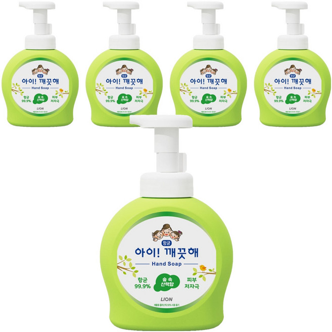 아이깨끗해 향균 폼 핸드솝 숲 속 산책향, 490ml, 5개