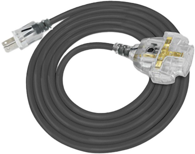 PowerSync 群加 2P 1對3帶燈動力延長用電源線組 TU23V805 700g, 5m, 灰色, 1條