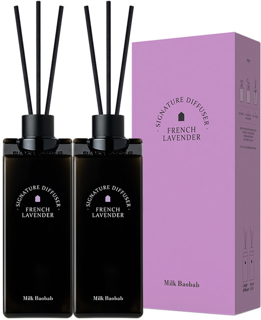 밀크바오밥 시그니처 대용량 디퓨저, 프렌치라벤더, 500ml, 2개