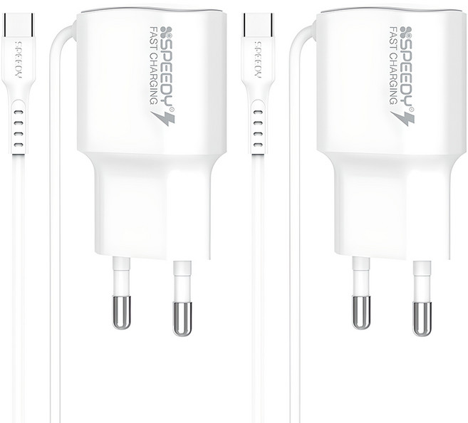 스피디 C타입 케이블 일체형 고속 충전기 15W, 화이트, 2개