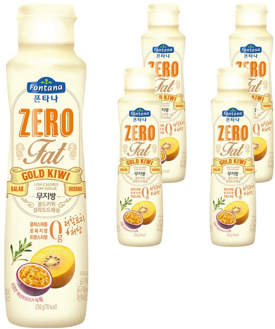 폰타나 저당 저칼로리 무지방 골드키위 드레싱, 230g, 5개
