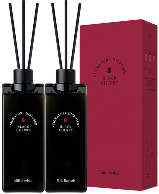 밀크바오밥 시그니처 대용량 디퓨저, 블랙체리, 500ml, 2개