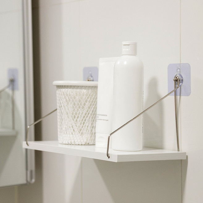 리빙공감 인테리어 우드 벽걸이 선반, 화이트, 1단