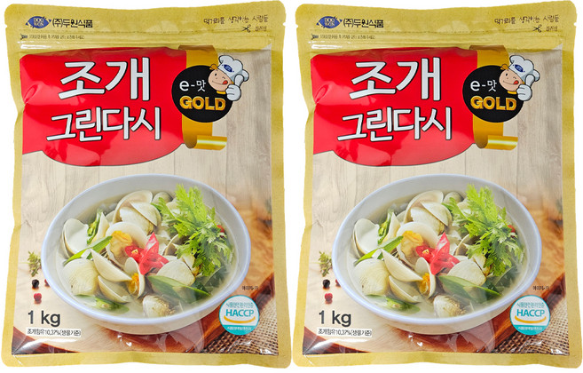두원식품 조개 그린다시, 1kg, 2개