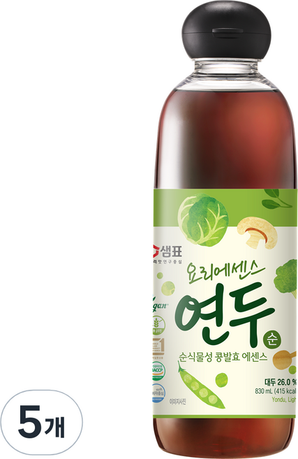 샘표 요리에센스 연두 순, 830ml, 5개