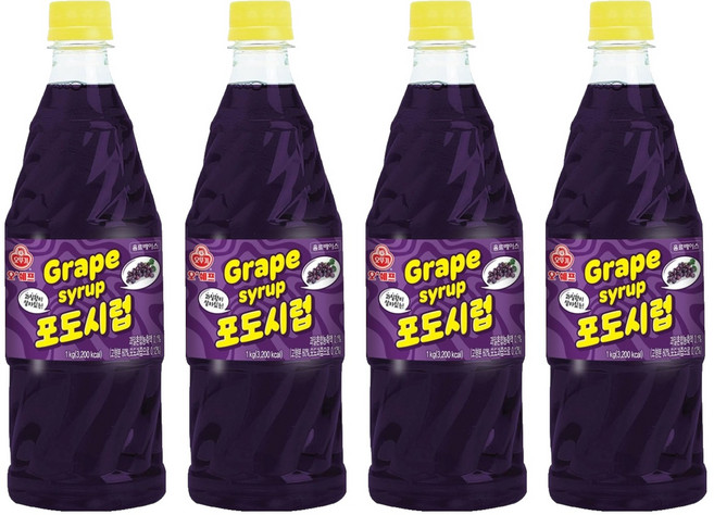 오쉐프 포도시럽, 4개, 1kg