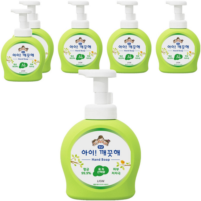 아이깨끗해 핸드솝 숲 속 산책향, 490ml, 6개