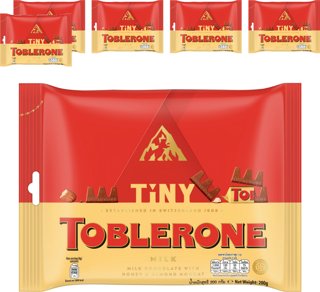 TOBLERONE 瑞士三角迷你牛奶巧克力, 200g, 6袋