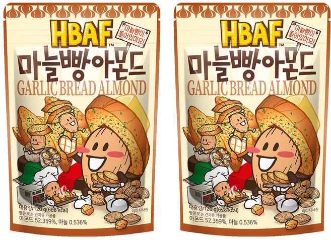 바프 마늘빵 아몬드, 120g, 2개