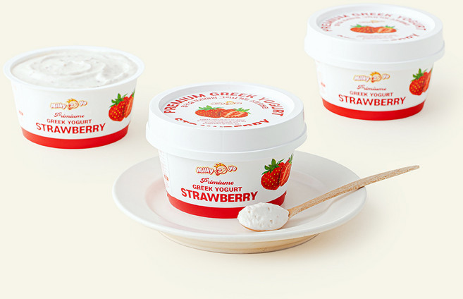 밀키요 프리미엄 그릭요거트 스트로베리, 100g, 3개