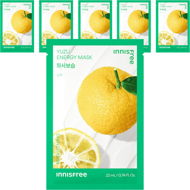 이니스프리 New 유자 에너지 마스크 22ml, 1개입, 6개