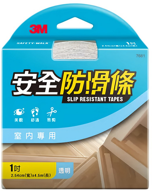 3M 安全防滑條室內專用 #7681, 透明, 1個
