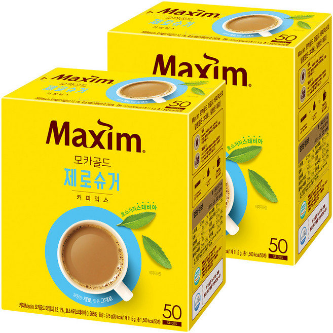 맥심 모카골드 제로슈거 커피믹스, 11.5g, 50개입, 2개
