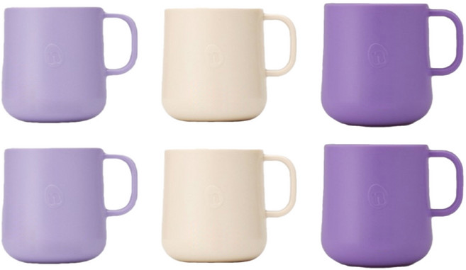 네스틱 유아컵 3p 세트, 바닐라 + 라일락 + 퍼플, 2세트, 200ml