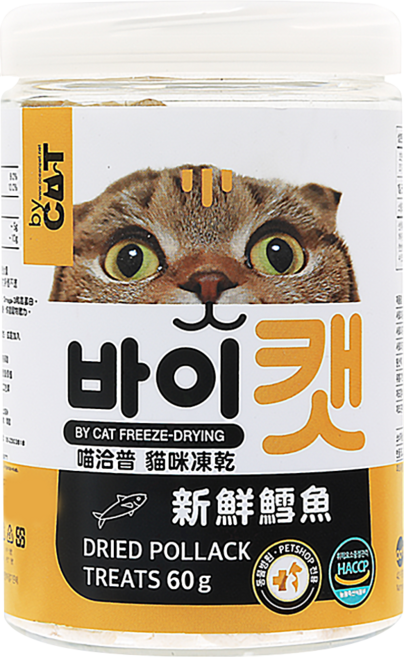 by CAT 喵洽普 貓咪凍乾零食, 新鮮鱈魚, 60g, 1罐
