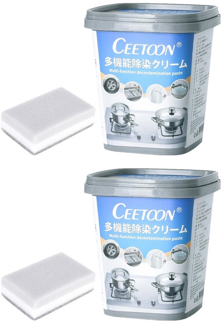CEETOON 日本多功能魔術萬用清潔去污膏 贈海綿刷, 500g, 2罐
