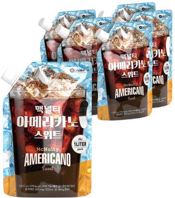 McNulty Coffee 袋裝冰美式咖啡, 1L, 6入