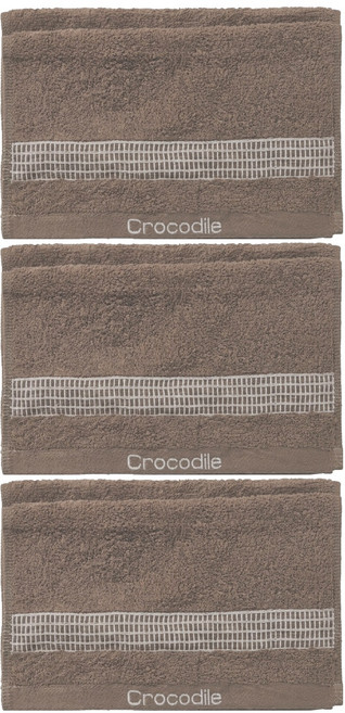 Crocodile 鱷魚 風靡尊貴素色方巾, 咖色, 3條