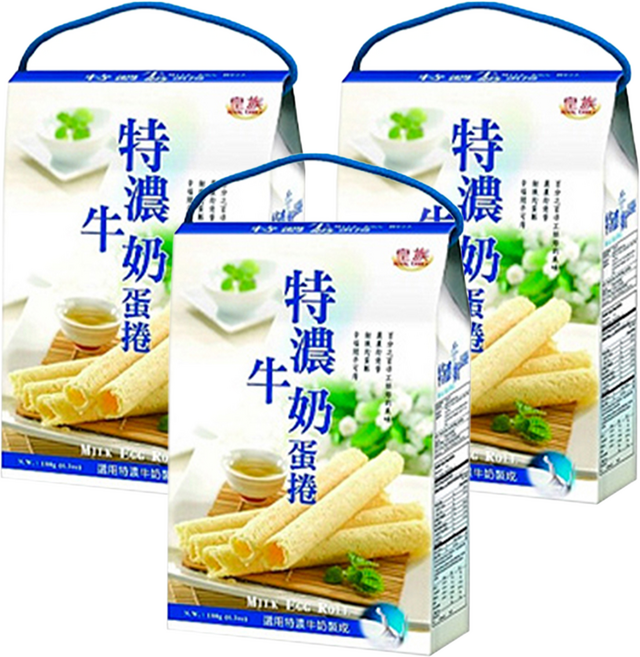 ROYAL FAMILY 皇族 特濃牛奶蛋捲, 180g, 3盒