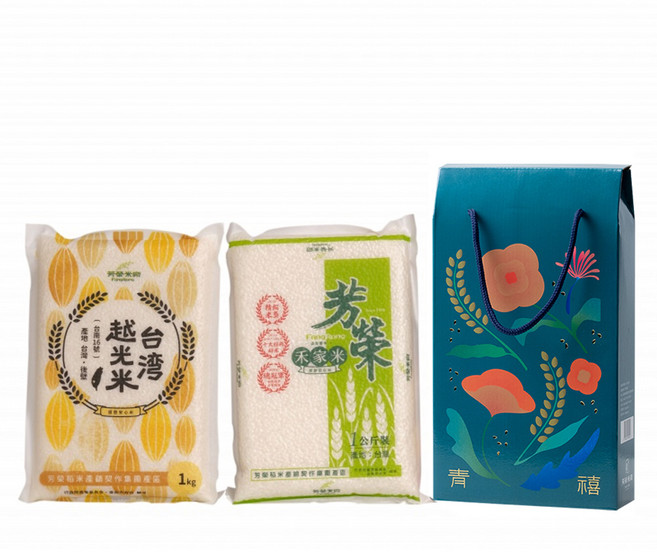 芳榮米廠 青禧米禮盒 2包入, 2kg, 1盒, CNS一等