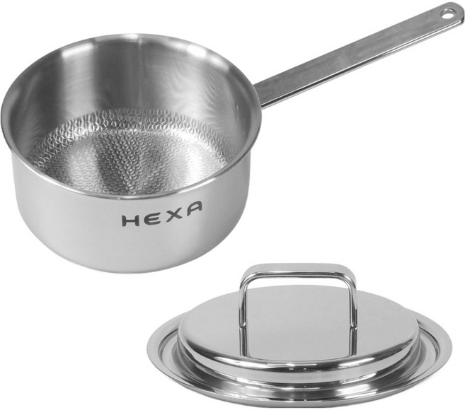 키친아트 인덕션 무연마 엠보 통5중 헥사 편수냄비, 16cm, 1개