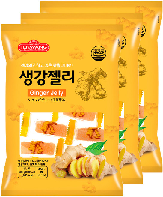 일광제과 생강젤리, 280g, 3개