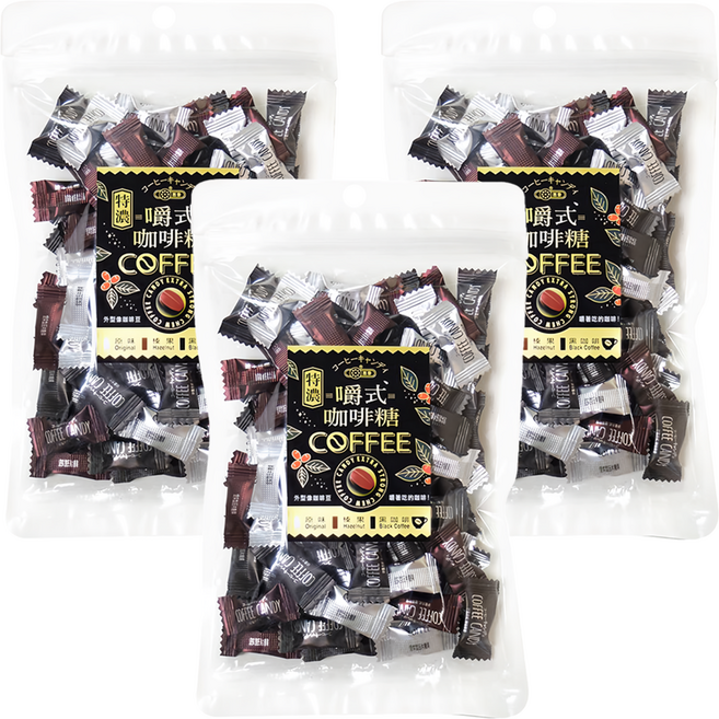 惠香 嚼式咖啡糖 綜合口味, 120g, 3袋