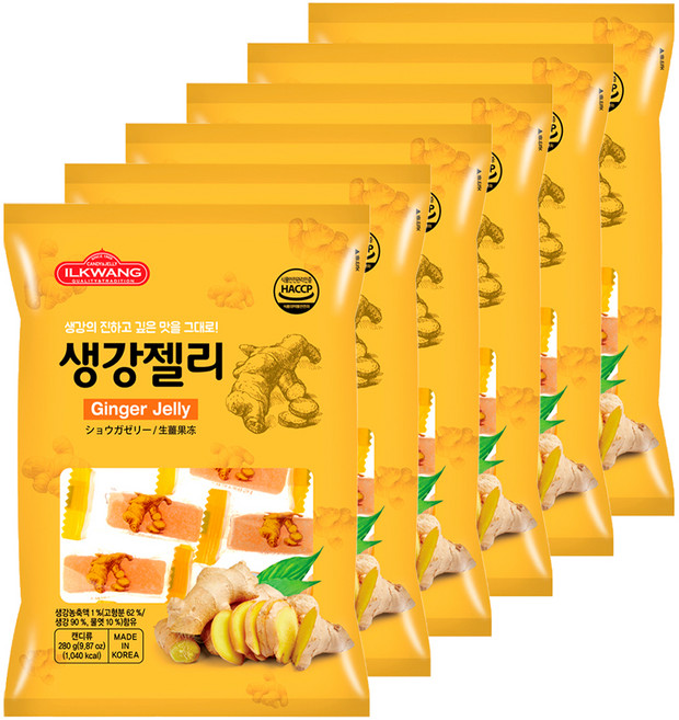 일광제과 생강젤리, 280g, 6개