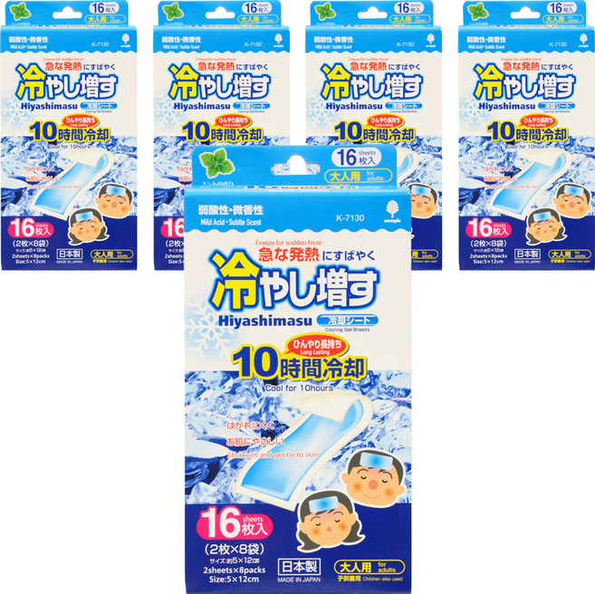 코쿠보 열 냉각시트 어린이 성인 겸용 민트향 16개입, 5개