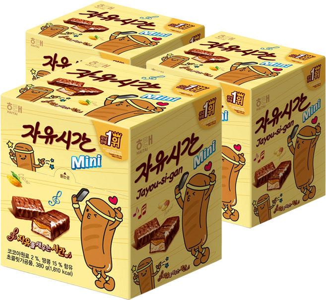 자유시간 미니 초콜릿, 380g, 3개