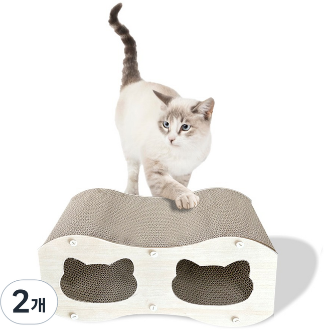 네이처펫 키튼용 스크래처 숨숨집 키티, 혼합색상, 2개