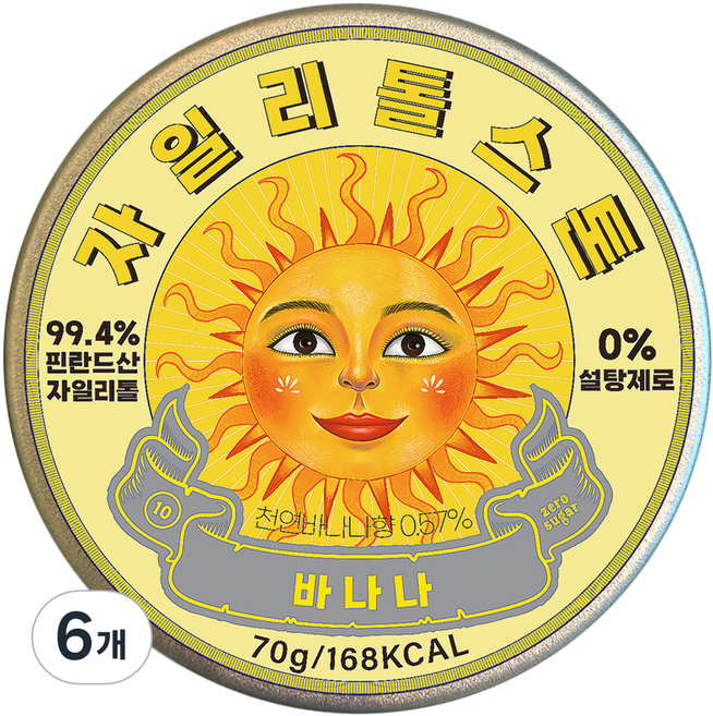 자일리톨스톤 캔디 바나나, 70g, 6개