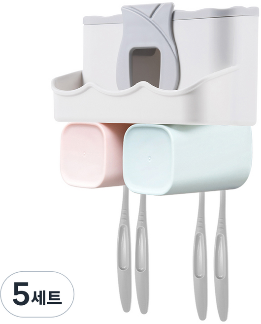 비타할로 칫솔걸이 욕실수납홀더 2구, 5세트