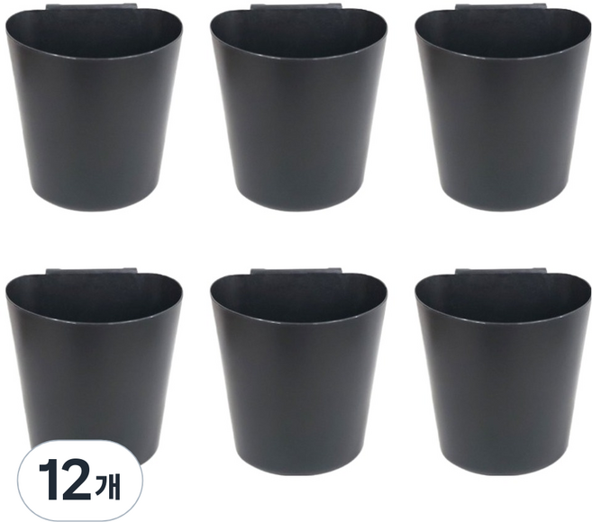 리빙오보제 트롤리 선반 걸이형 수납 바구니, 12개, 블랙