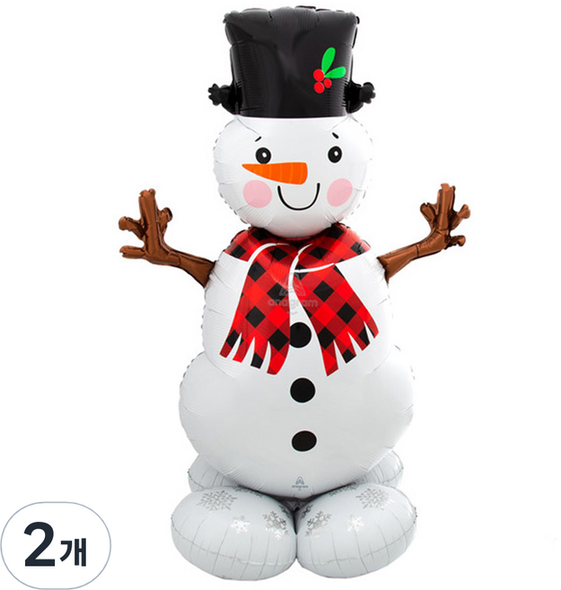 파티쇼 에어벌룬 은박풍선 스노우맨, 혼합색상, 2개