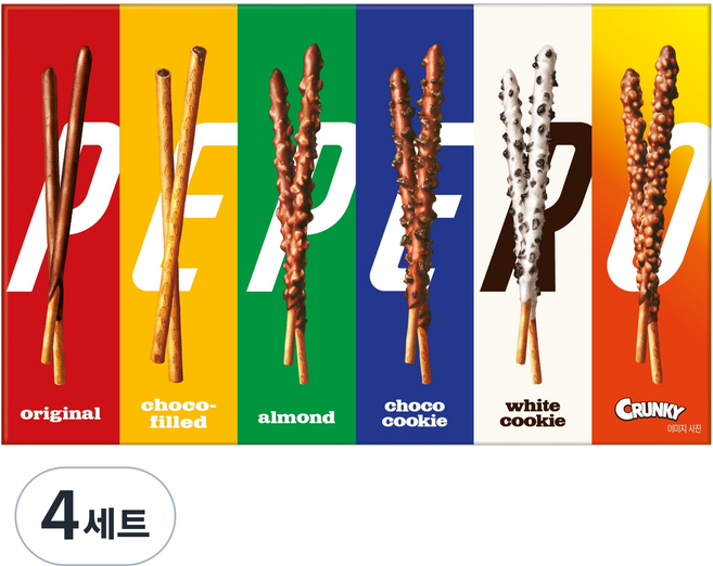 빼빼로 샘플러 6종 세트, 4세트, 257g