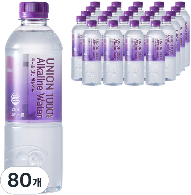 유니온천년알카리수, 500ml, 80개