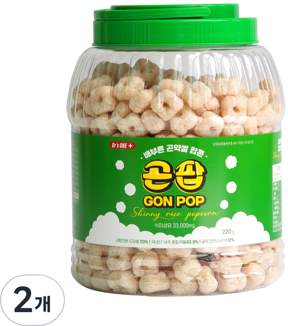 곤팝 배부른 곤약쌀 팝콘, 220g, 2개
