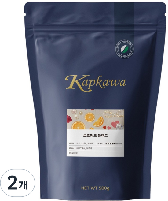 캅카와 로즈핑크 블렌드 원두커피, 500g, 2개, 더치(중간~굵음)