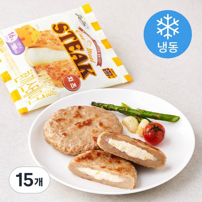 맛있닭 닭가슴살 한끼스테이크 치즈 (냉동), 100g, 1개입, 15개