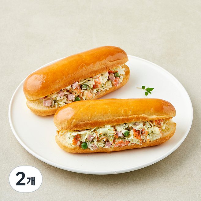 프레시오늘 신선냉장 야채가득 담백한 수제 통통 맛살 사라다빵 2개입, 330g, 2개