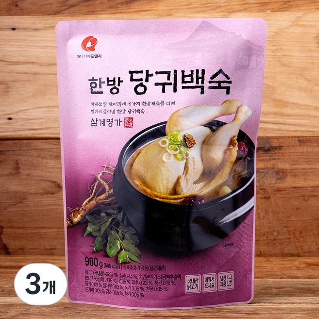 마니커에프앤지 한방 당귀백숙, 900g, 3개
