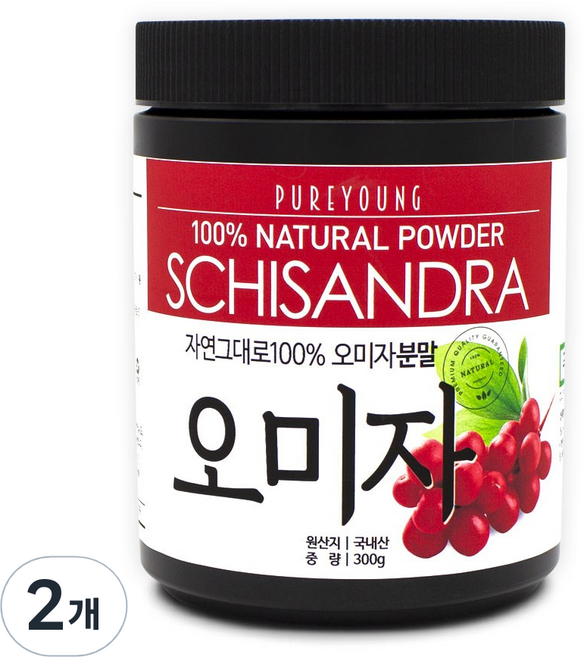 퓨어영 오미자가루, 2개, 300g