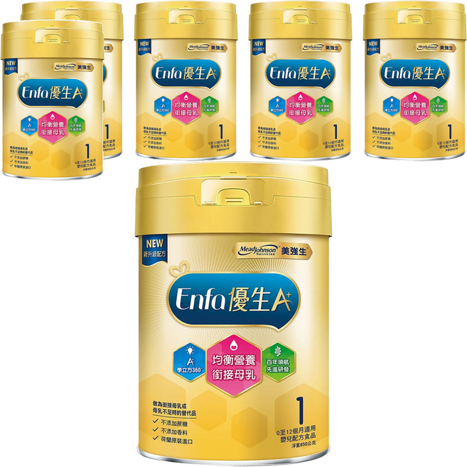 Mead Johnson 美強生 Enfa A+ 優生1號嬰兒配方(新配方), 850g, 6罐