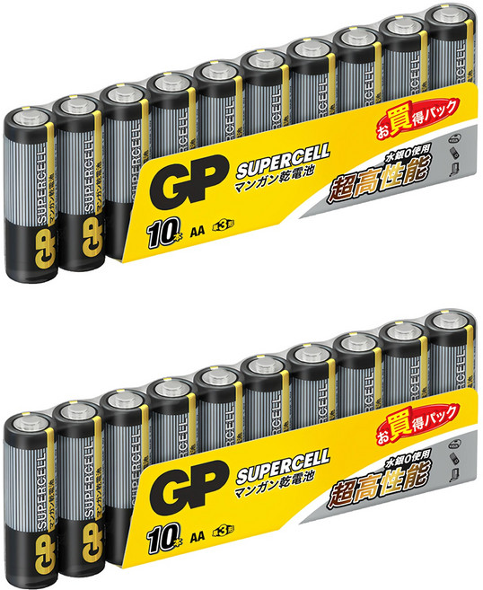 GP Batteries 超霸 3號超級碳鋅電池 黑色, 10顆, 2組