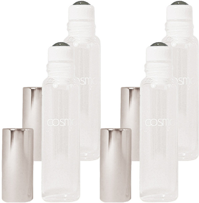 台灣 COSMOS 玻璃滾珠香水瓶 5ml, 透明色, 4個